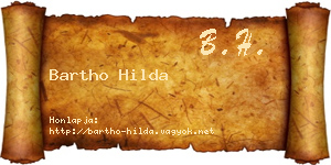 Bartho Hilda névjegykártya